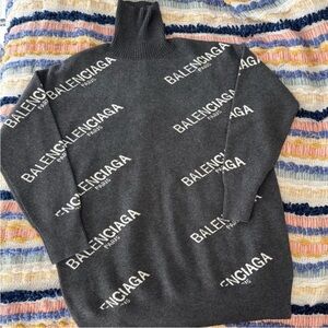Authentic Balenciaga Gray Turtleneck Sweater